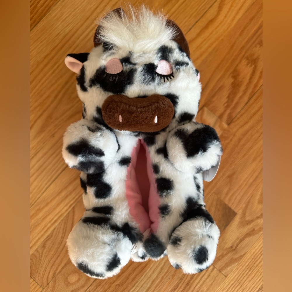 Wonder Nation NWTS Black and White Cow Print Slippers SZ 11/12
